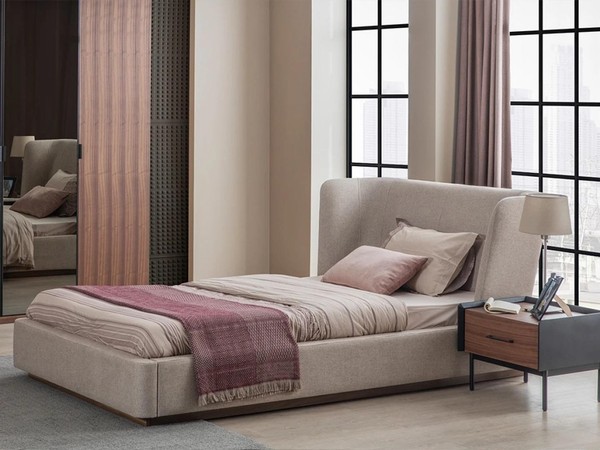Modern Komplett Bett Luxus Nachttisch Schlafzimmer Set 2Tlg Holz MöBel-image