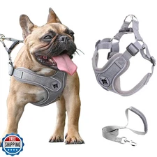Large Dog Harness and Leash Set,No Pull Adjustable Step in Soft Mesh Vest Har
