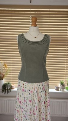 Vintage Y2K R&K Originals Sage Green Suede Top UK 12 (US 6)