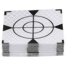 30pcs Survey Reflector Sheets 60mm Self-adhesive Survey Target Mark, Silver Tone