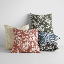 Cotton Floral Throw Pillow Set - Includes Pillow Cover and Pillow Insert