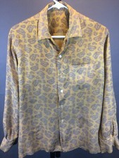 Vintage 1950's Men's Long Sleeve Rayon Shirt