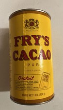 Vintage 1960s Fry&rsquo;s Breakfast Cocoa Tin Chocolate 1 lb 454g NOS Full Unopened