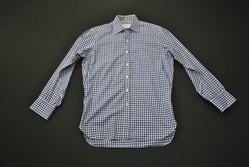 Turnbull & Asser Hemd blau weiß Gingham kariert 15,5 39 525CL
