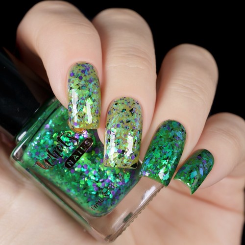 Whats Up Nails Goopy Smalto Goblin (Termico da Verde a Verde Chiaro con Fiocchi) - Foto 5 di 23