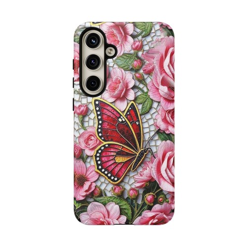 Rose Tough Case Butterfly Mosaic Pink iphone 16 15 14 13 S25 S24 S23 S22 - 第 175/240 張圖片