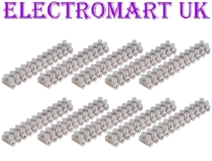 ELECTROMART 10 X 12 WAY 3A 3 AMP STRIP CONNECTOR ELECTRICAL WIRE TERMINAL CHOC BLOCK