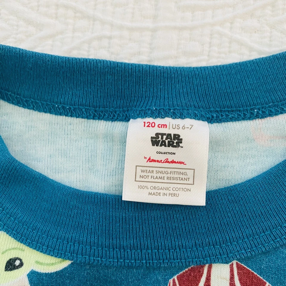 Pijama Mandolorian Hanna Andersson Baby Yoda Navidad Star Wars Talla 6-7 Niños Foto 3 de 4