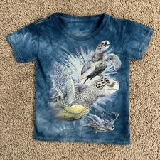 Rainforest Cafe The Mountain Shirt Boys Extra Small Blue Sea Turtles Tie Dye