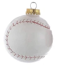 Kurt Adler Sports Collection-BASEBALL Glass Christmas Ornament