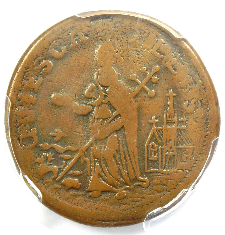 1670 New Jersey St Patrick Farthing Colonial Coin 1/4P - PCGS VF25 - $1650 Value - Image 4 of 4