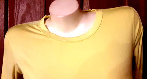 Danskin Now Fitted Yellow Tee Long Sleeve Round Neck Misses Size XS (0-2) - Picture 2 of 5