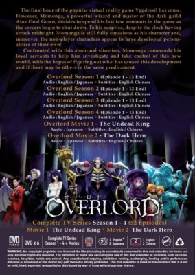 OVERLORD オーバーロード 1 2 3 DVD 全巻 セット アニメ DVD Anime OVERLORD Season 1+2+3+4 Complete Series (1-52 + 2 Movies