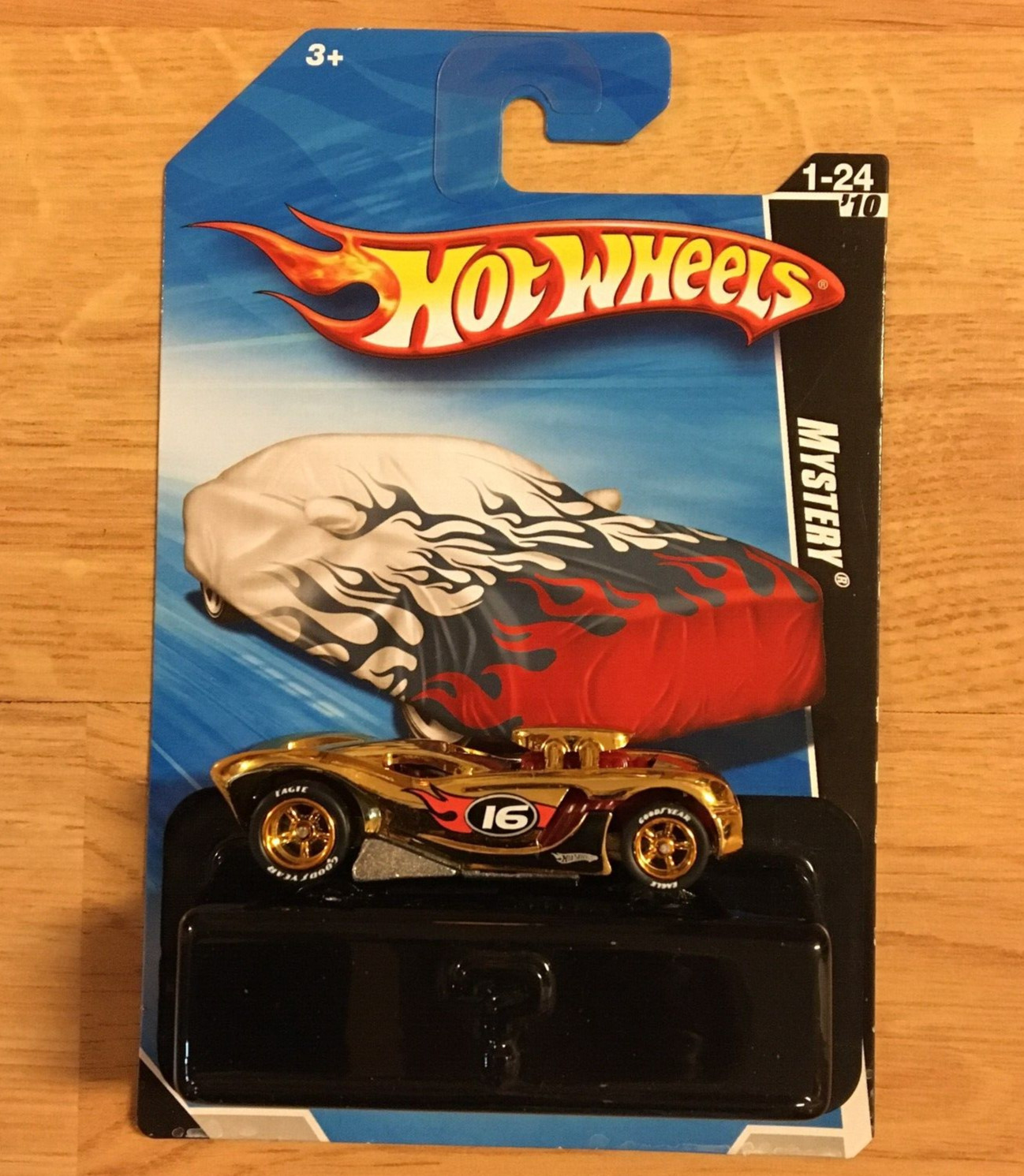 Hot Wheels 16 Angels Mystery Car Gold CUSTOM Super Real Riders Wheel Swap w Card