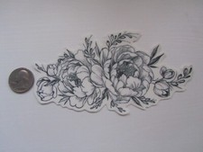 SHIP FROM NY - Temporary Tattoo - 6" long Peony Flower