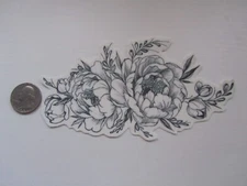 SHIP FROM NY - Temporary Tattoo -  6" long Peony Flower