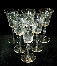 Unknown Brand Etched Wine Goblets, 6 Available, $9.99 each (Seneca 190 Series?)