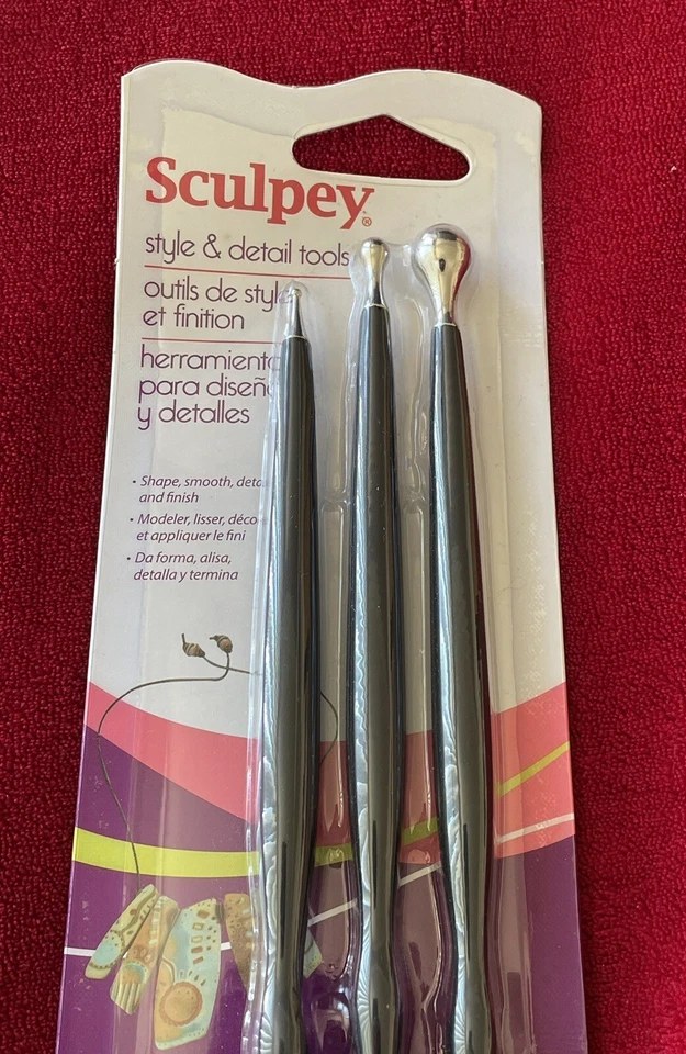 NEW Sculpey 3 Pieces Style & Detail Tools Shape, Smooth & Finish - Image 2 of 4
