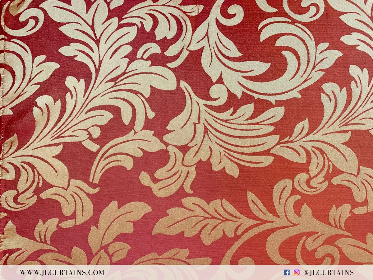 Red and gold curtain cheap fabric