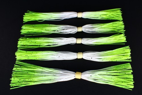 PRO-TIE-BANDED-SKIRTS-Chatterbait-spinnerbait-fishing-lure-skirts-Qty-5-per pack - Picture 2 of 3