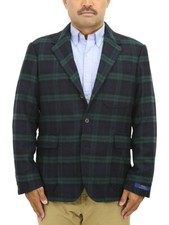 Polo Ralph Lauren Blackwatch Plaid Wool Polyester Blend Blazer Suit Jacket