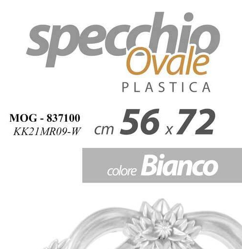 Specchio Parete Bianco 72x56 Cornice Fiori - Offerta Specchiera Deco - 3
