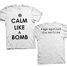 Rage Against The Machine Calm Like A Bomb T-Shirt White New