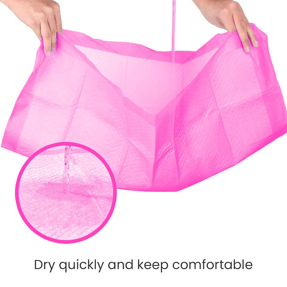 Almohadillas de entrenamiento para mascotas perfumadas de 5 capas almohadillas rosa ultra absorbentes para mascotas todos los tamaños y paquetes Foto 4 de 4