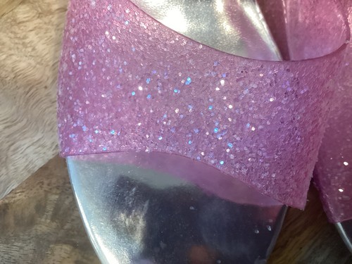 VGT No Boundaries Cindella Rosa Glitter Mules Tacchi Y2K Wo’s 12 Uomo 10.5 Drag - Foto 3 di 15
