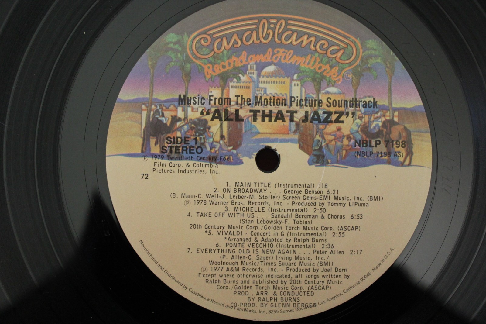 ALL THAT JAZZ SOUNDTRACK CASABLANCA RECORDS NBLP 7198