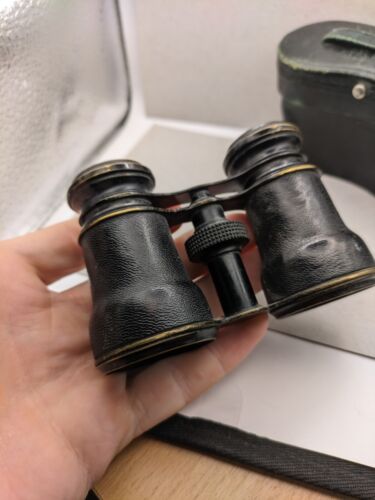 VINTAGE Theatre Opera Glasses Compact BINOCULARS Leather Case Rare - Picture 2 of 17