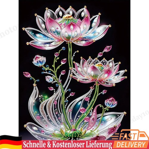 5D-Diamant-Malerei-Set zum Selbermachen teilweise speziell geformt Lotus-Dekorat