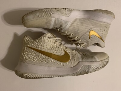 Nike Kyrie 3 “Finals” White/Metallic Gold 852395-902 Men's Size 14
