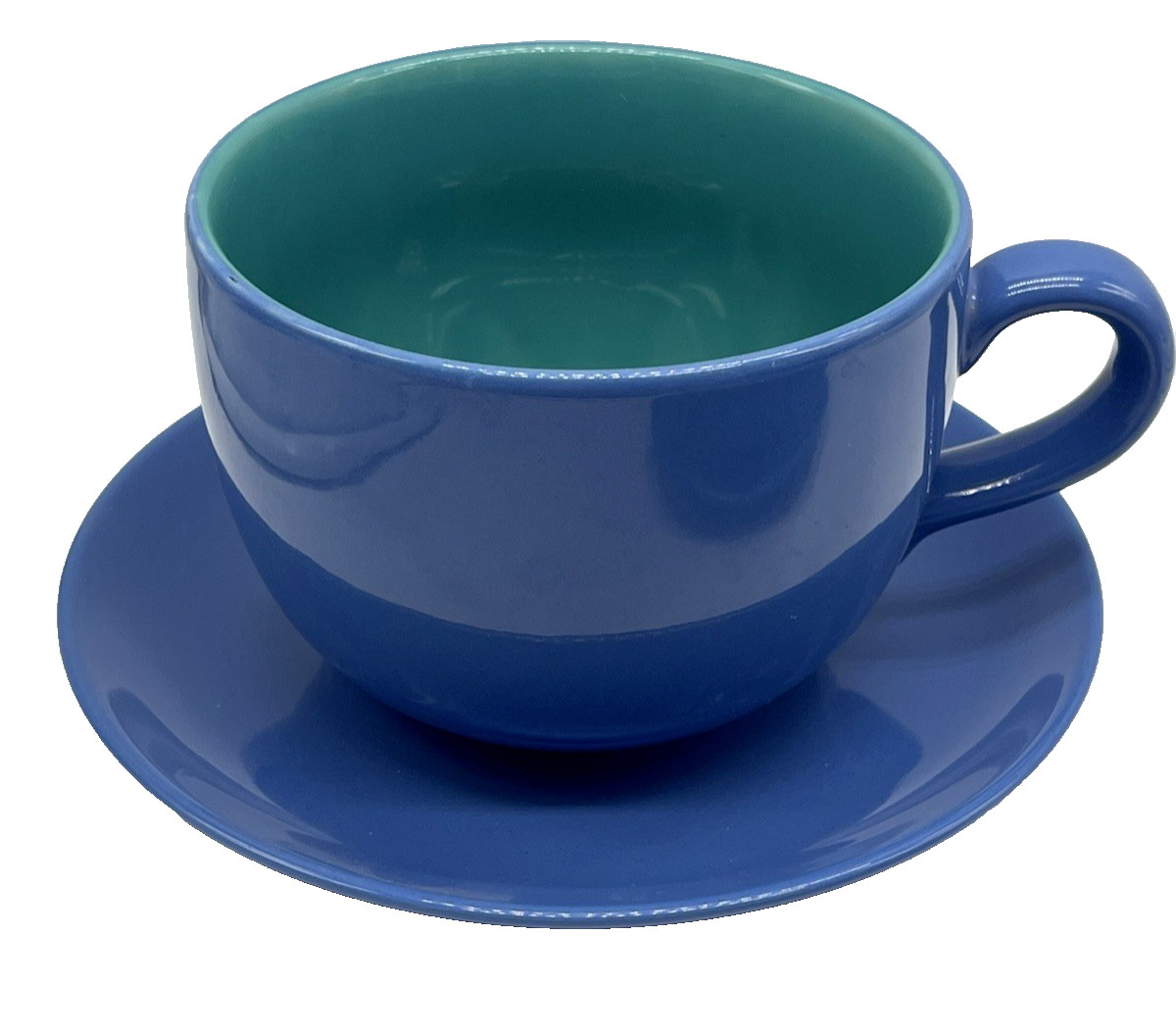 1980s Lindt Stymeist COLORWAYS Cafe Au Lait Jumbo Cup Saucer Postmodern Memphis