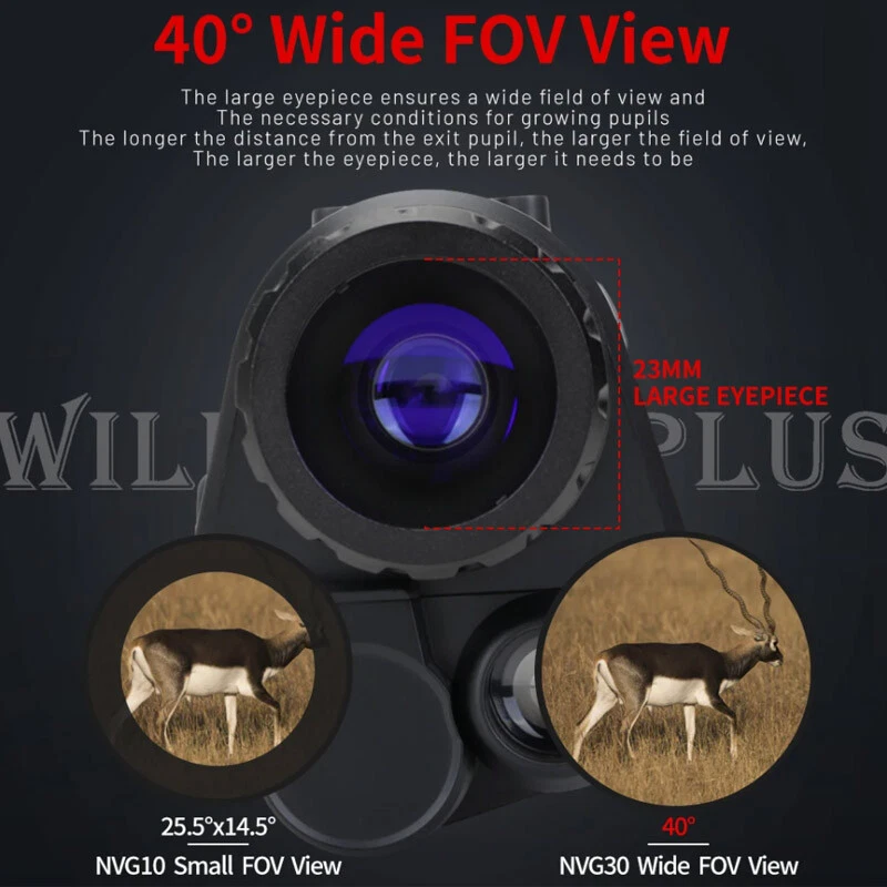 NVG30 Helmet WIFI Night Vision Monocular Wide View 40° 940nm IR Digital Starligh - Image 3 of 4