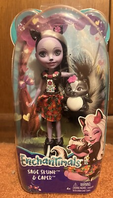 Enchantimals Sage Skunk Doll and friend Caper New