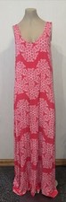Old Navy Women's Sleeveless Maxi Dress Coral Pink White XL NWT Casual Cruise