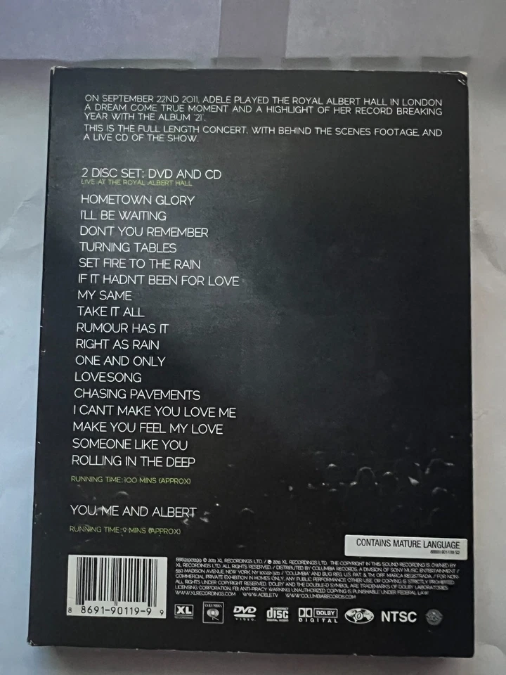 Adele: Live at the Royal Albert Hall by Adele (CD, 2011) 2 Disc Set - VERY GOOD Foto 2 de 3