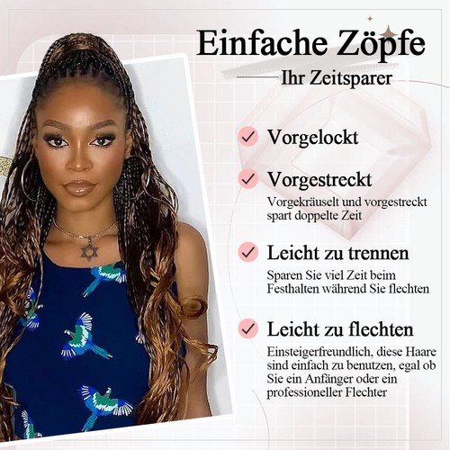 Afro Twist French Curls Braiding Zöpfe Braids Haarverlängerung Lockig 24" Ombre - Bild 9 von 31