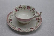 GRACE TEAWARE FLORAL COFFEE TEACUP & SAUCER - 2 PIECE SET - PINK/GREEN/WHITE-NEW