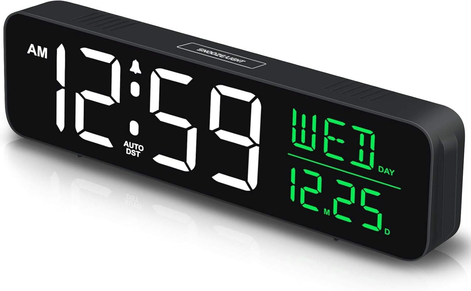 Digital Clock with Date and Day of Week for Seniors - Colorful Large Display