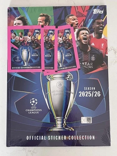 UEFA CHAMPIONS LEAGUE 2025-26 OFFICIAL TOPPS STICKER ALBUM HARDBACK SEALED NEW