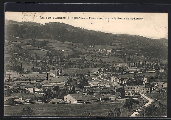 Old postcard Ste-Foy-l ́Argentière, general view taken from the Route de St-Laurent 
