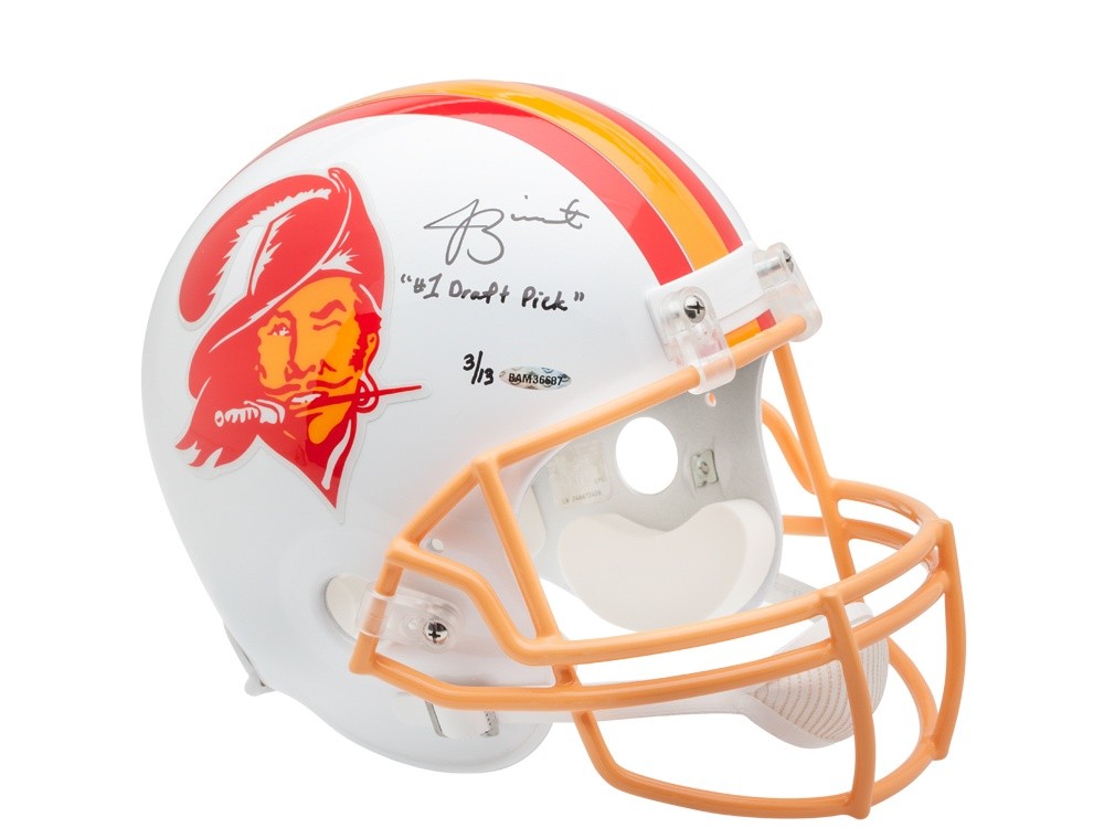 Jameis Winston Autographed Signed Tampa Bay Buccaneers Replica Helmet "#1 Overall Pick" Buccaneers 6/13 UDA 