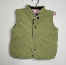 Janie and Jack Quilted Snap Front Vest 18-24 Months Green