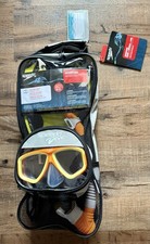 Speedo Adventure Snorkel Set Adult Mask Fins Orange NWT 9-11