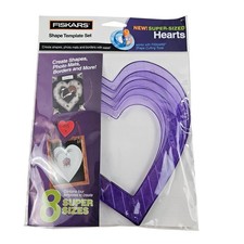 Fiskars Shape Template Super Sized Hearts Shape Cutter Set Scrapbooking NIP