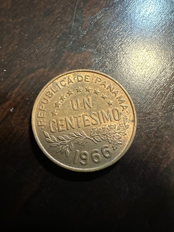 1966 Panama 1 Centesimo coin featuring the Ngäbe Amerindian chieftain