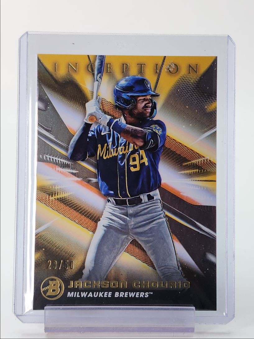 JACKSON CHOURIO 2023 BOWMAN INCEPTION GOLD FOIL BREWERS /50 Q0289