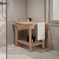 Dwvo Poly Lumber Shower Bench Shower Stool Handles Storage Shelf Water